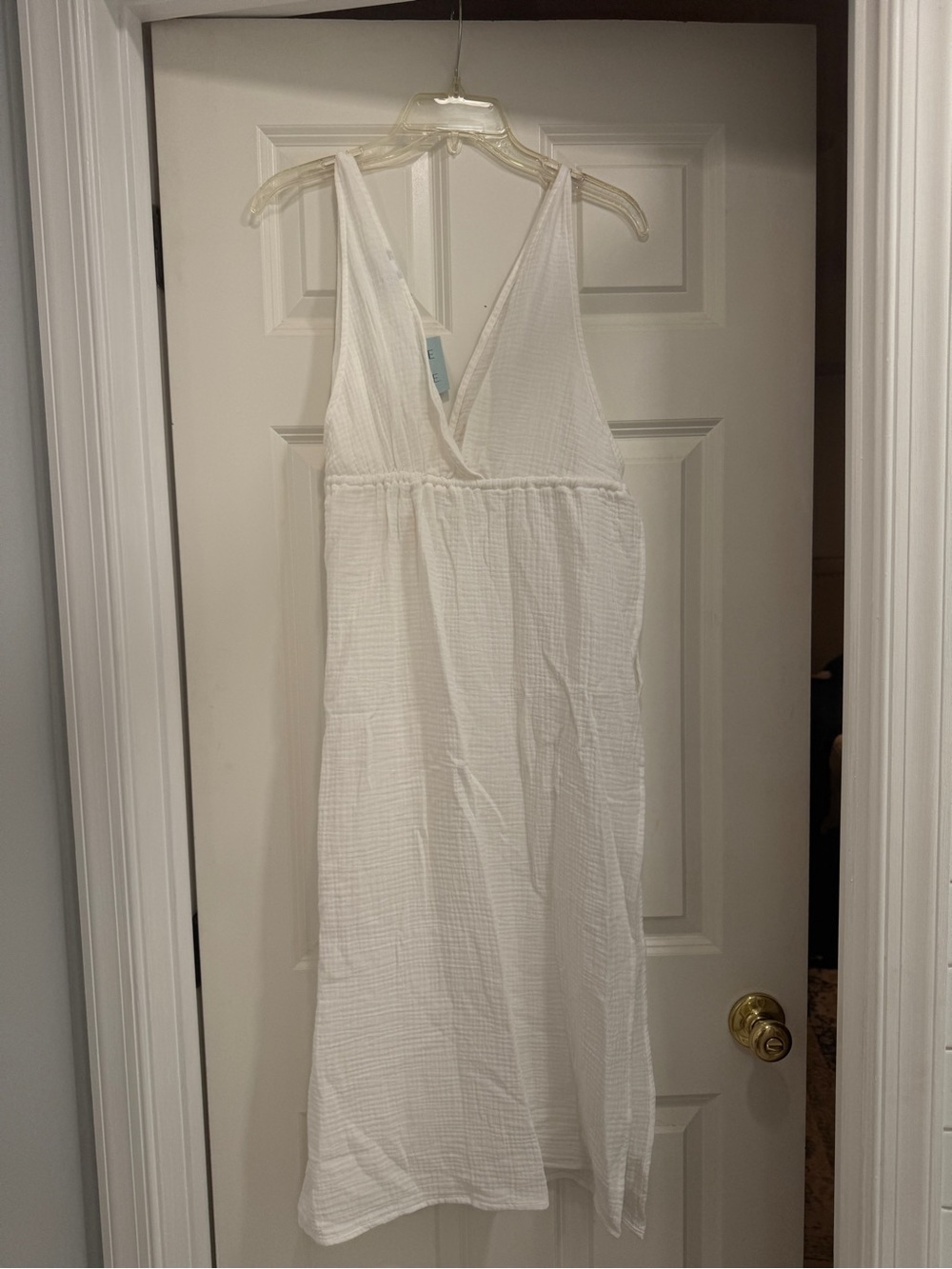 Shade & Shore White Sleeveless Gauze Swim Cover Up; beach coastal airy - Picture 6 of 6